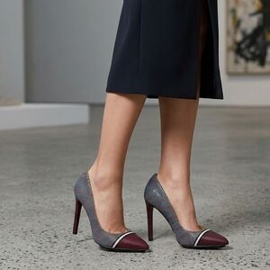 GX by Gwen Stefani, Women's Black, White and Deep Red Heels size 6 Like New